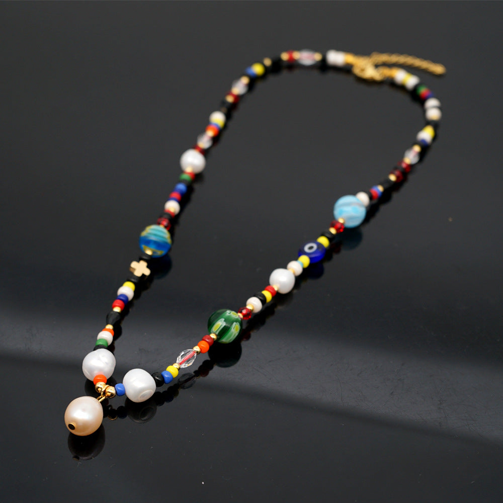 Wholesale Boho Rainbow Pearl Necklace